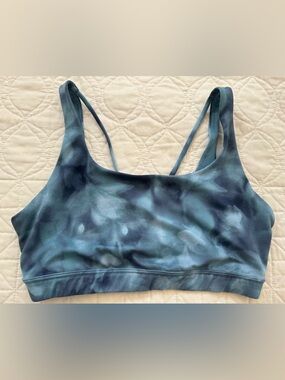 Athleta Exhale Bra in Serene Riviera Blue